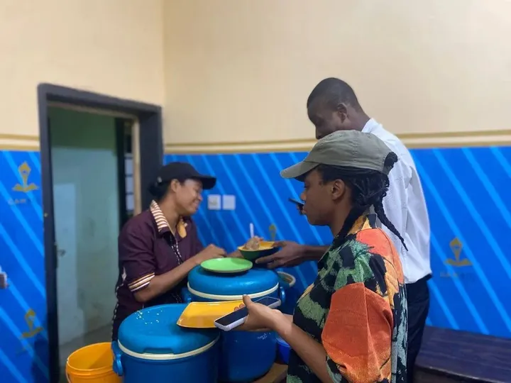A meal being served at the GAMAID Kitchen