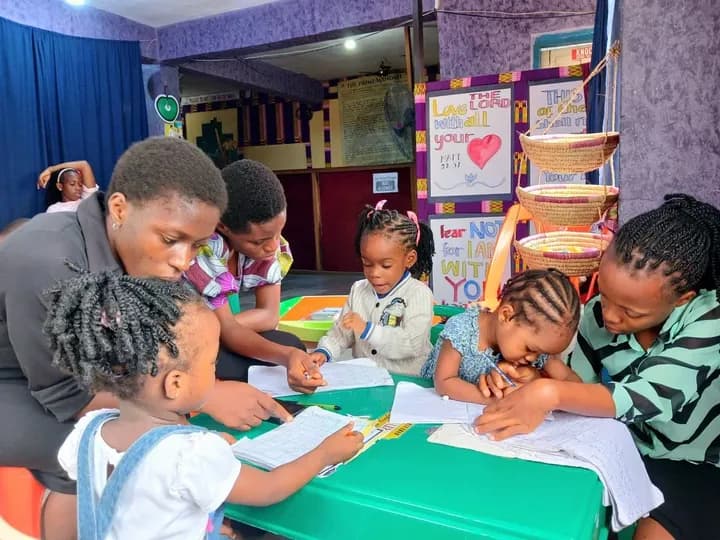 Students at a GAMAID education session