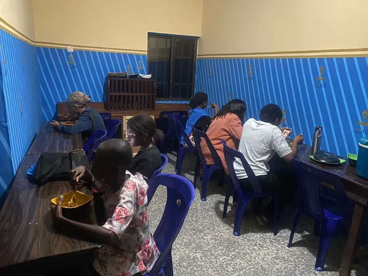 Guests eating in the GAMAID Kitchen dining room