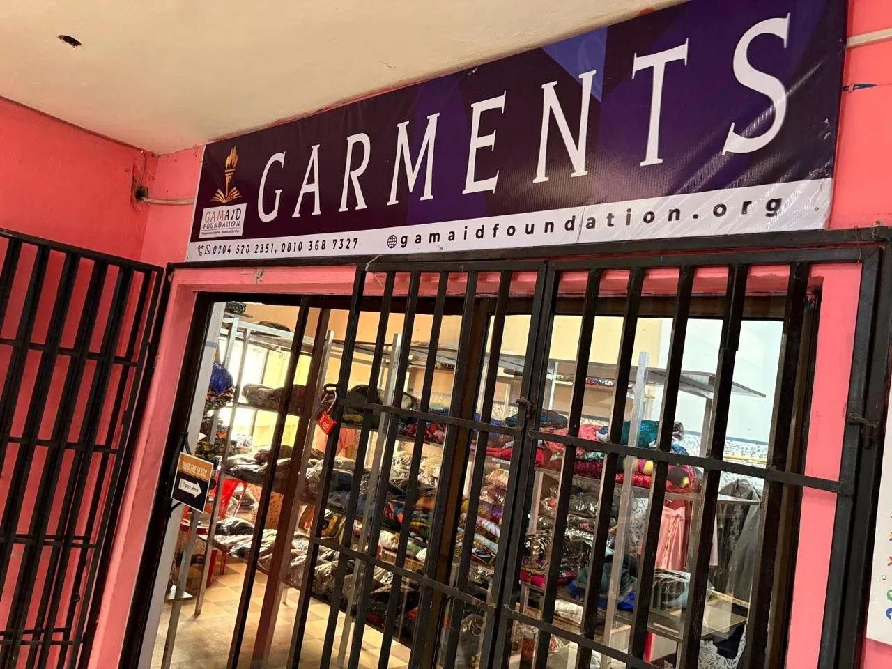 The GAMAID Garments shop front in Uyo